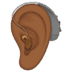 🦻🏾 ear with hearing aid: medium-dark skin tone display on Apple